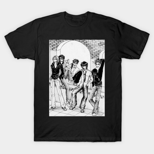 Drawing of Five Boys 2007 T-Shirt by alien3287